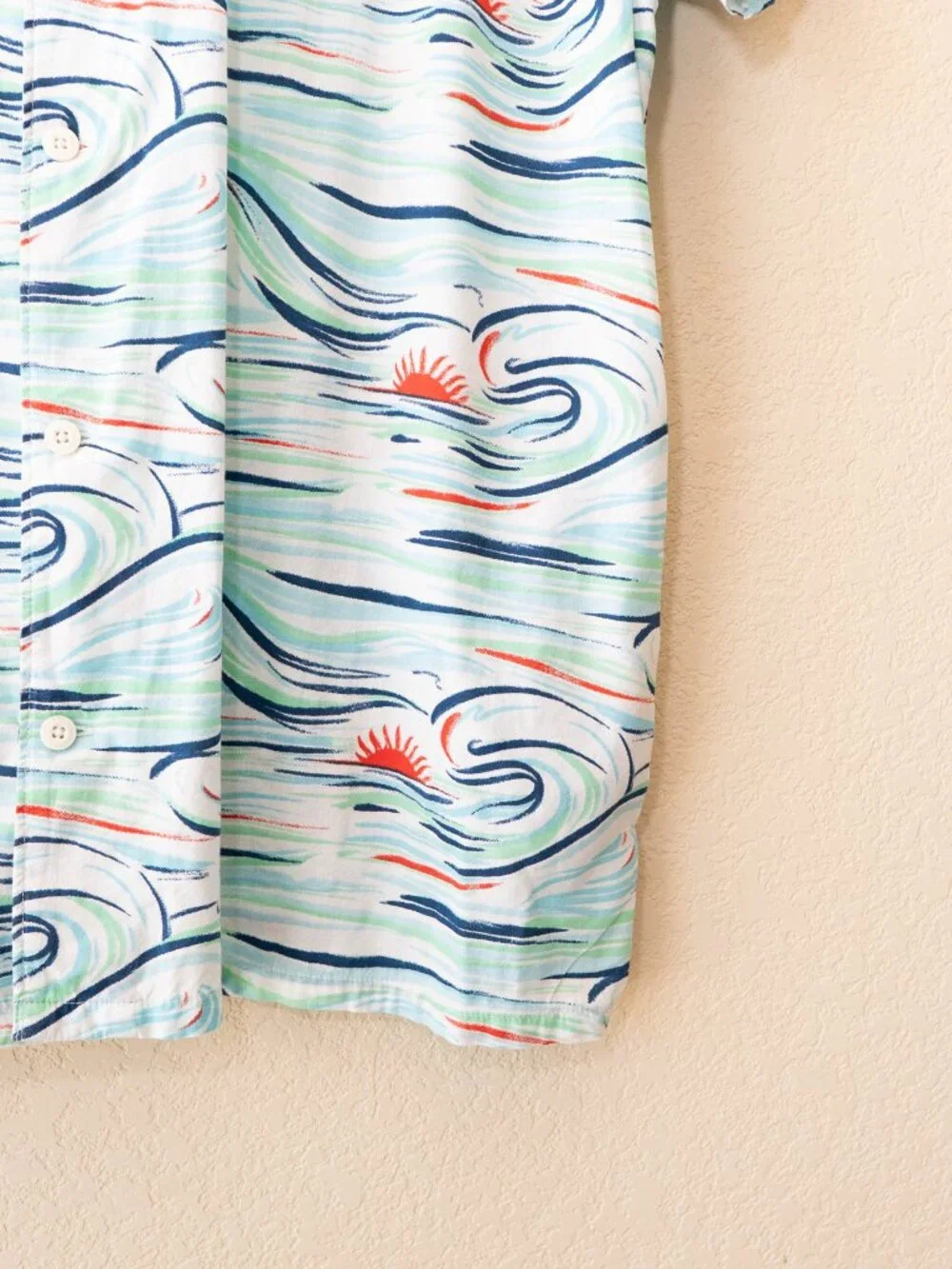 Levi's Relaxed Short Sleeve Button Up Shirt Surf Wave Print Men's Large